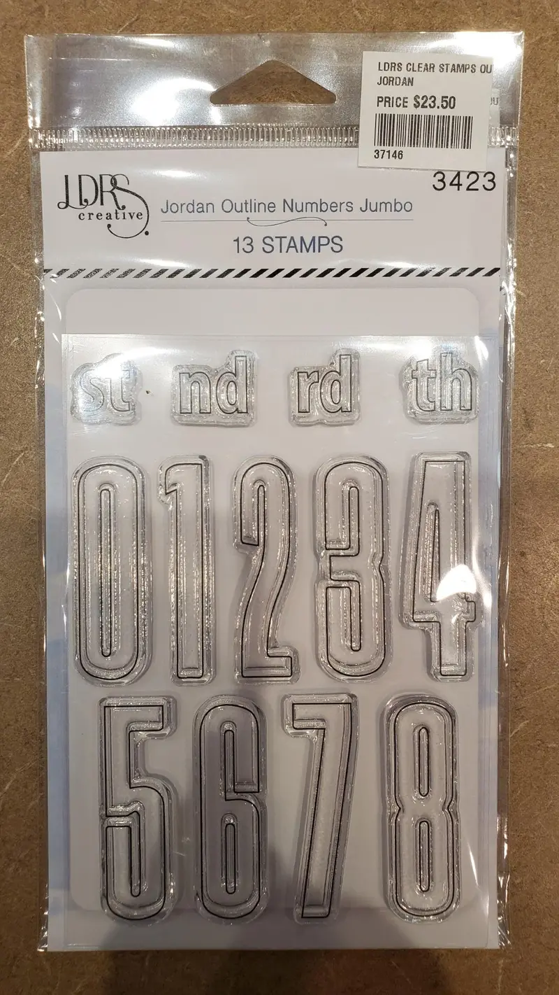 Jordan Outline Numbers Jumbo 4 X 6  Stamps 1