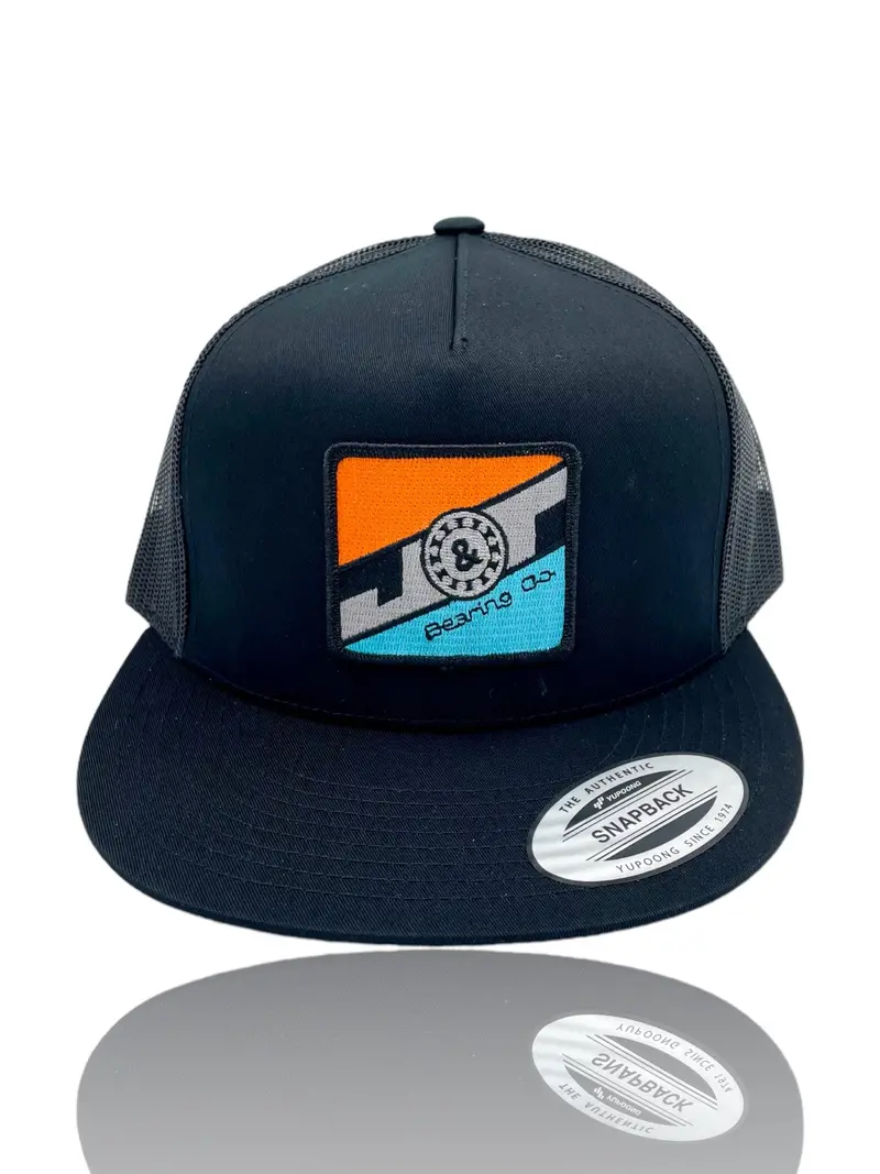 J&T Bearing Co Black Squared Patch Hat 1