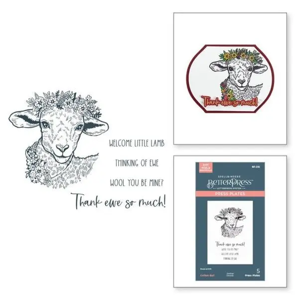 Justine's Farm Collection - Cotton Ball Betterpress Plate & Die Set 1
