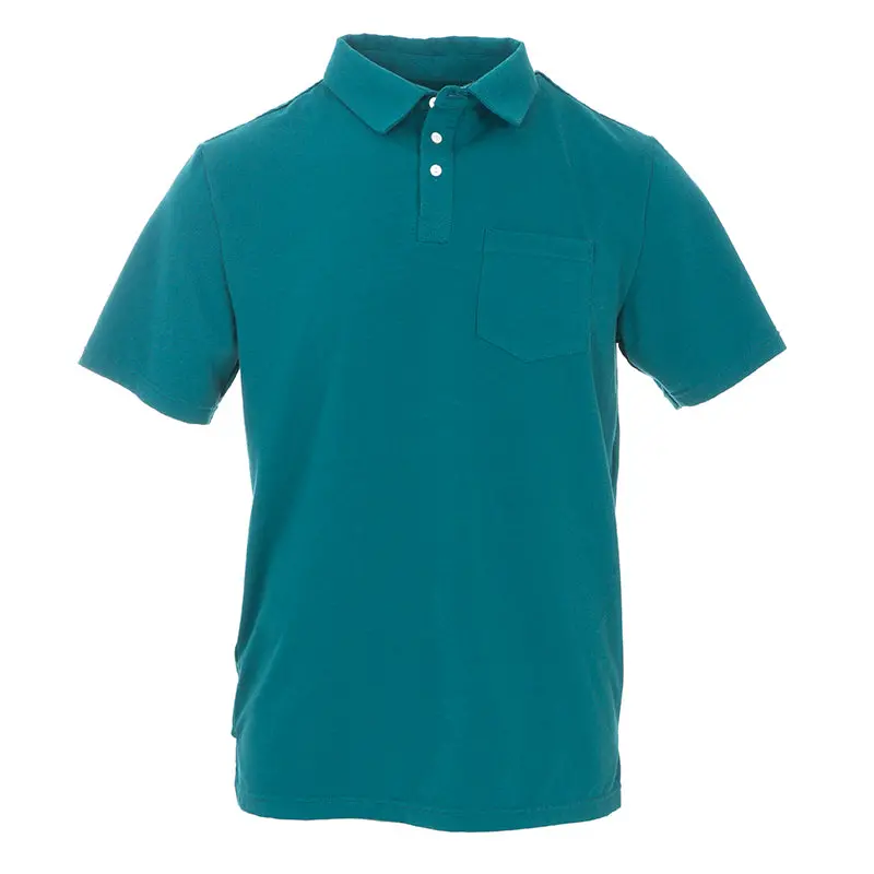 Kickee Pants Bamboo Men’s Solid Performance Jersey Polo – Moisture-Wicking Casual Shirt