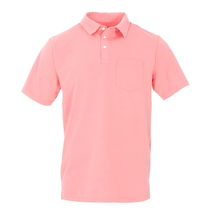 Kickee Pants Bamboo Men’s Solid Performance Jersey Polo – Moisture-Wicking Casual Shirt