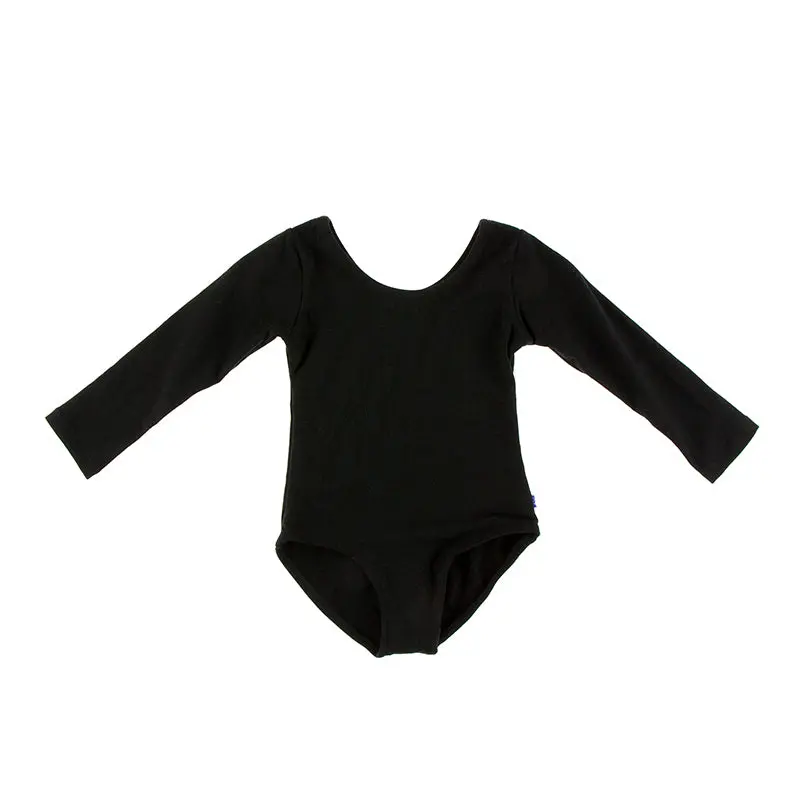 Kickee Pants Girls’ Long-Sleeve Performance Jersey Leotard – Solid Color Activewear