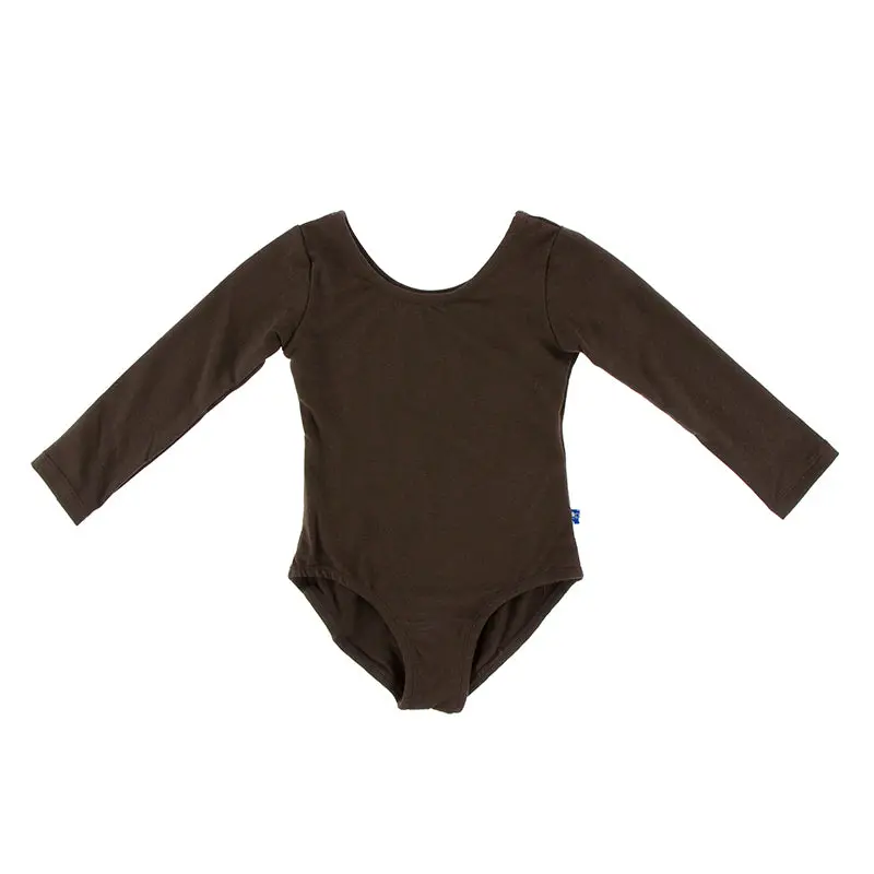 Kickee Pants Girl's Solid Long Sleeve Performance Jersey Leotard 4