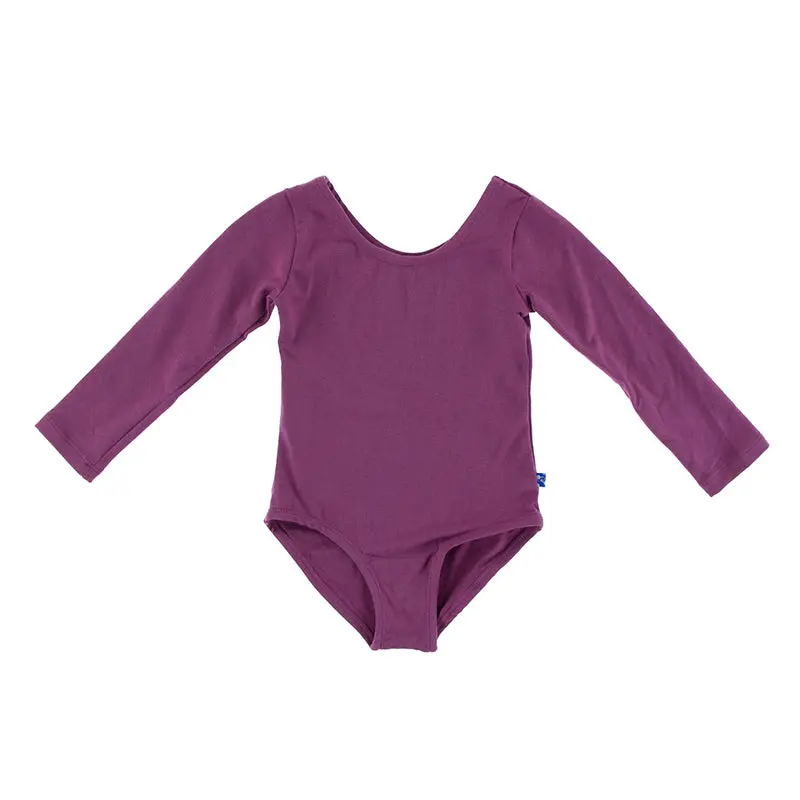 Kickee Pants Girl's Solid Long Sleeve Performance Jersey Leotard 5