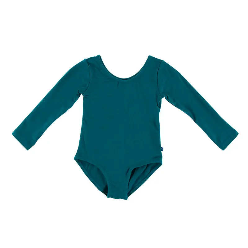 Kickee Pants Girl's Solid Long Sleeve Performance Jersey Leotard 7