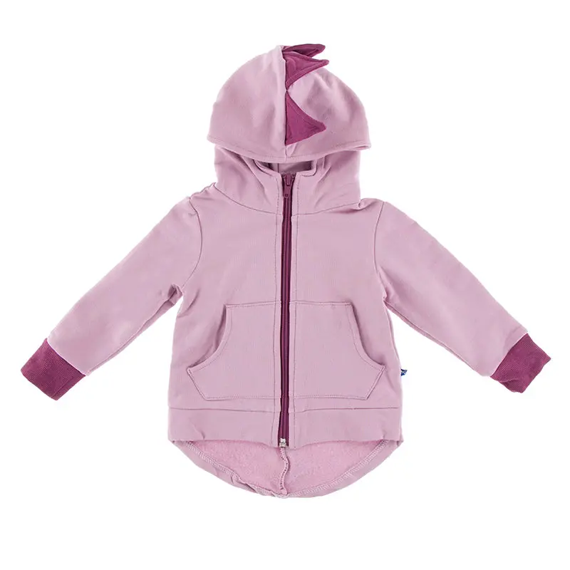 Kickee Pants Kids’ Dino Fleece Hoodie – Soft Zip-Front Hooded Sweatshirt for Toddlers