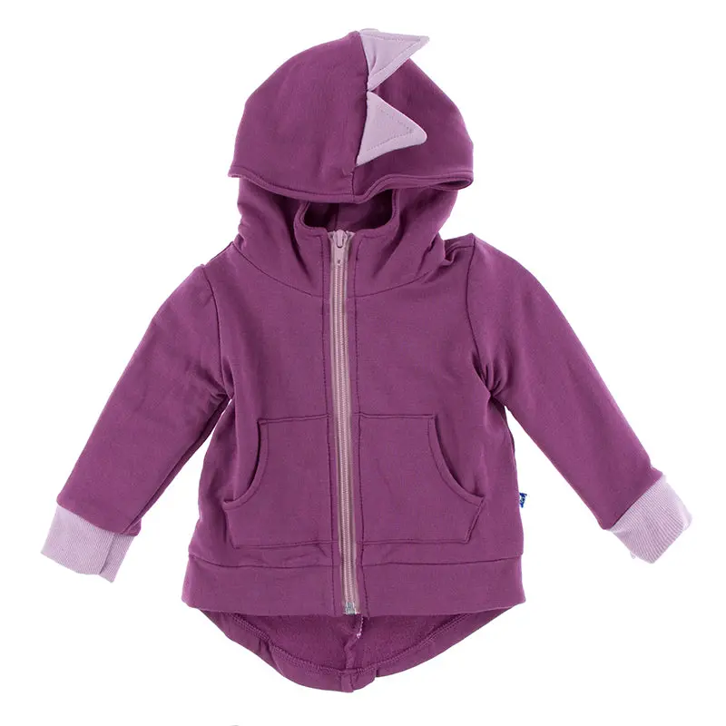 Kickee Pants Kid's Solid Fleece Zip-Front Dino Hoodie 1