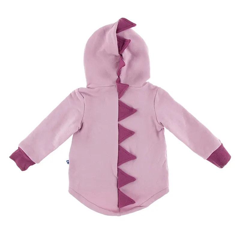 Kickee Pants Kid's Solid Fleece Zip-Front Dino Hoodie 14