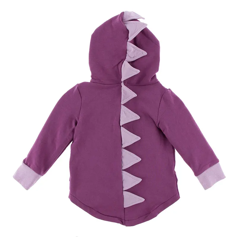 Kickee Pants Kid's Solid Fleece Zip-Front Dino Hoodie 2