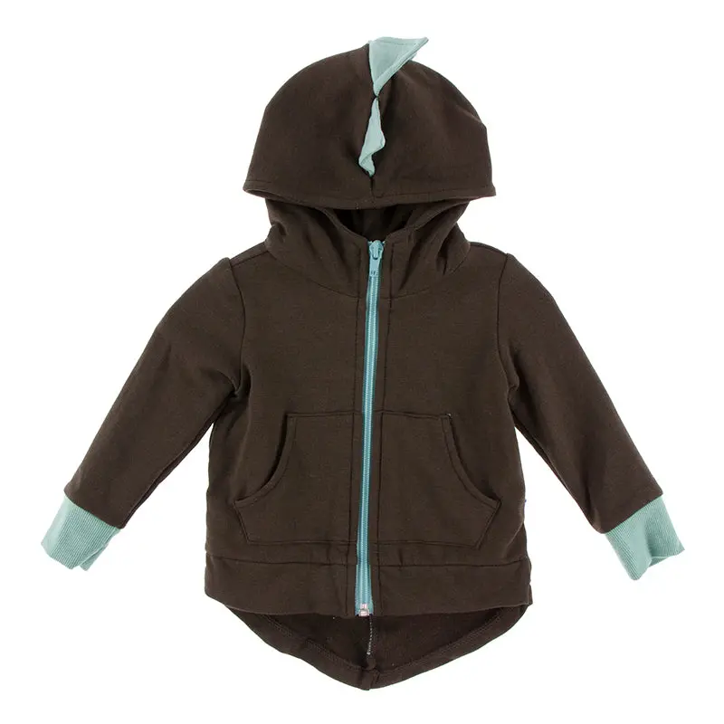 Kickee Pants Kid's Solid Fleece Zip-Front Dino Hoodie 4