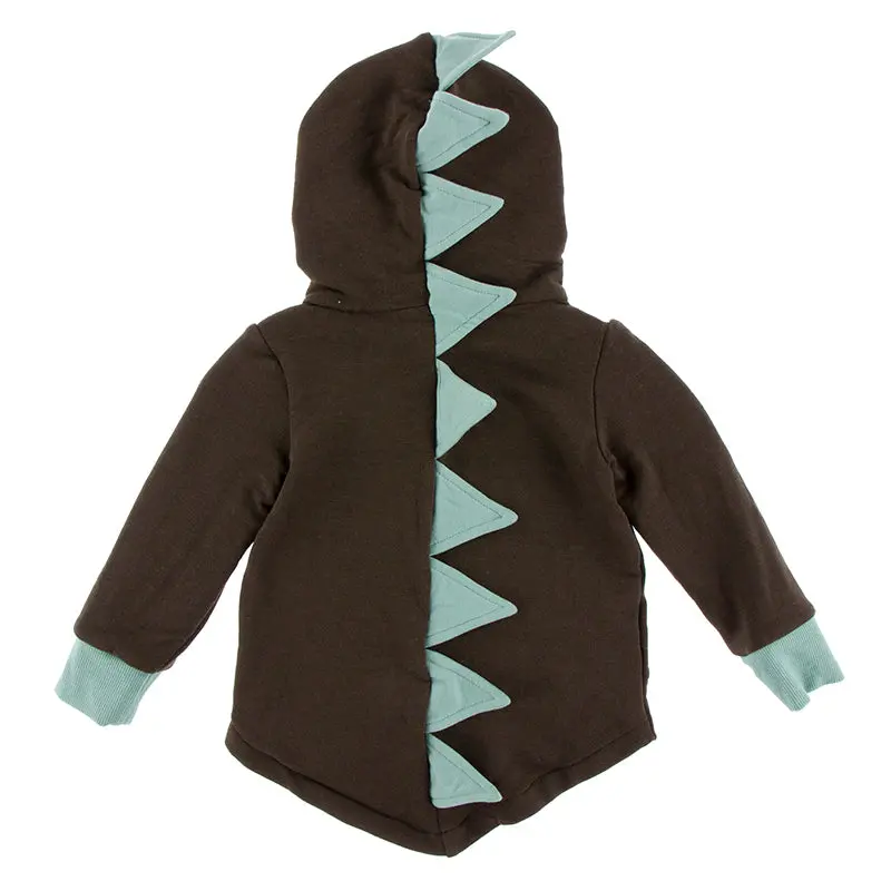 Kickee Pants Kid's Solid Fleece Zip-Front Dino Hoodie 4