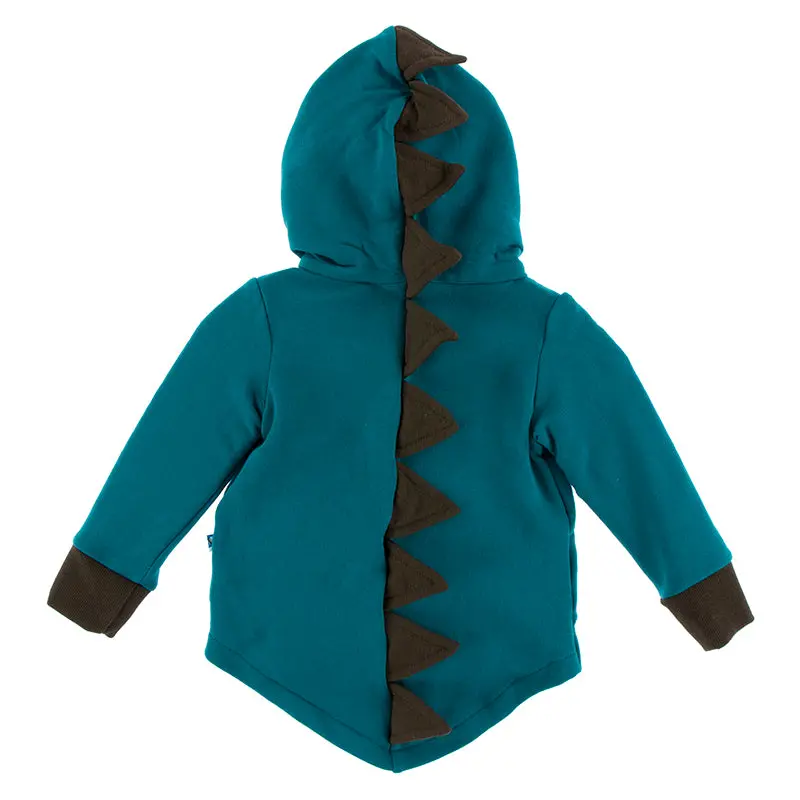 Kickee Pants Kid's Solid Fleece Zip-Front Dino Hoodie 7