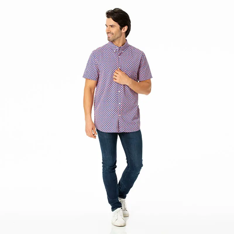 Kickee Pants Men's Print Short Sleeve Woven Button Down Shirt 2