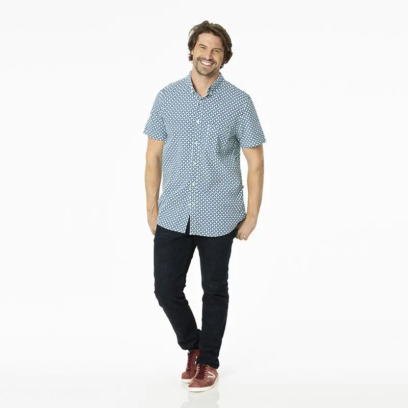 Kickee Pants Men's Print Short Sleeve Woven Button Down Shirt 4