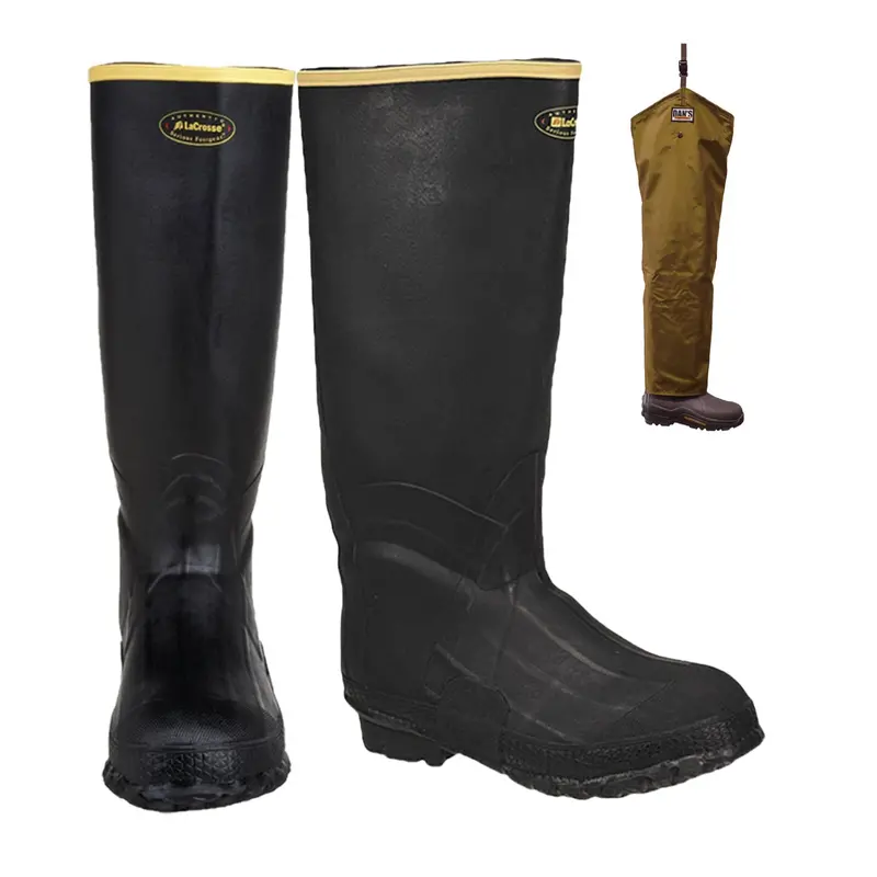 Lacrosse Black Knee Boot With Dan's Chaps- Non Insulated With Chaps 1