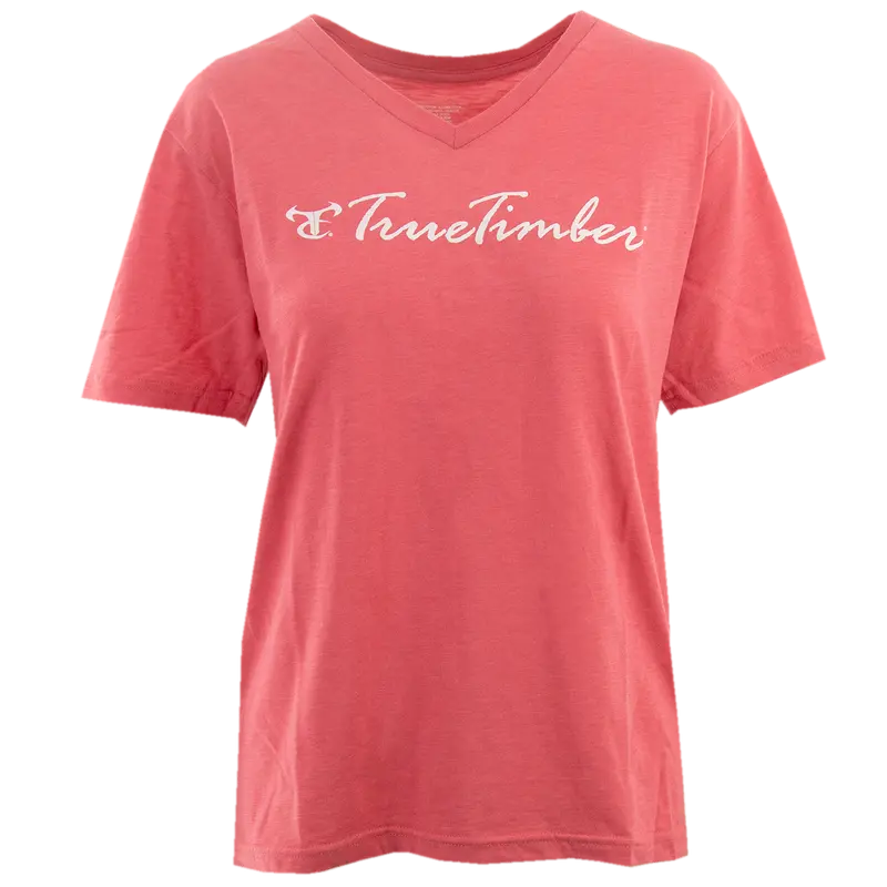 Ladies Desert Rose/White V-Neck 1