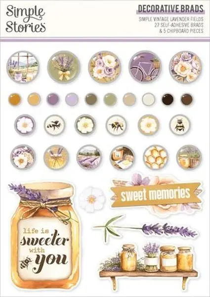 Lavender Fields - Decorative Brads 1