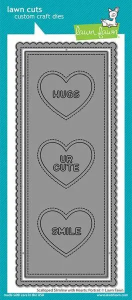 Lawn Cuts - Scalloped Slimline With Hearts:  Portrait 1