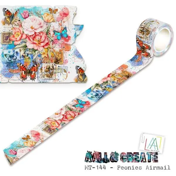 Layer It Up Washi Tape - Peonies Airmail 1