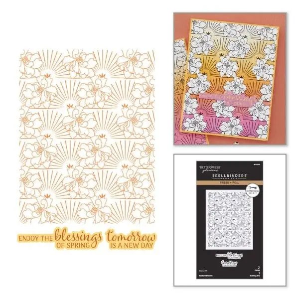 Layered Radiant Blooms Press Plate & Die Set - Betterpress Society February 2026 1