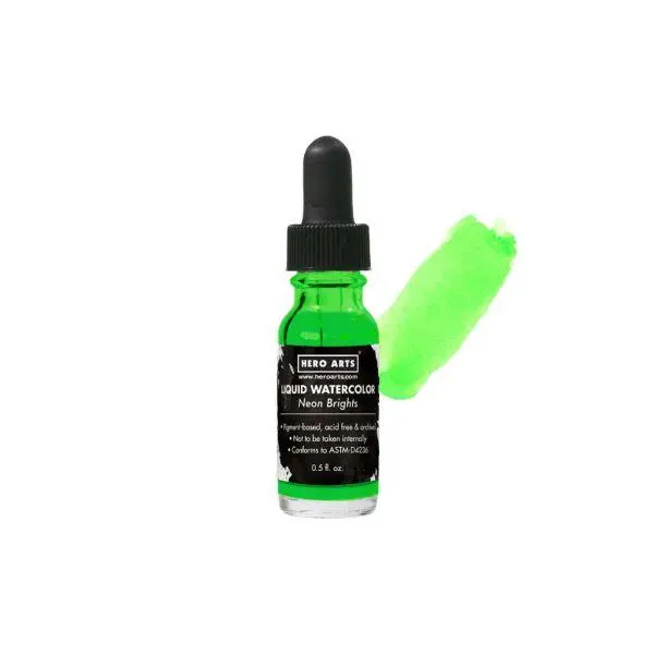 Liquid Watercolor - Neon Brights - Green 1