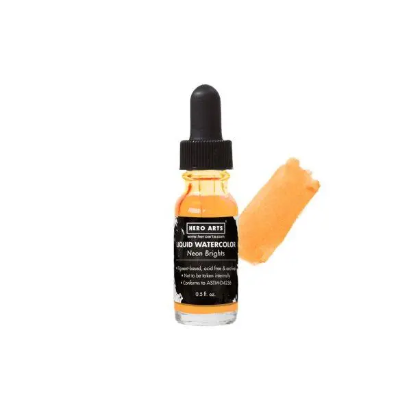 Liquid Watercolor - Neon Brights - Orange 1