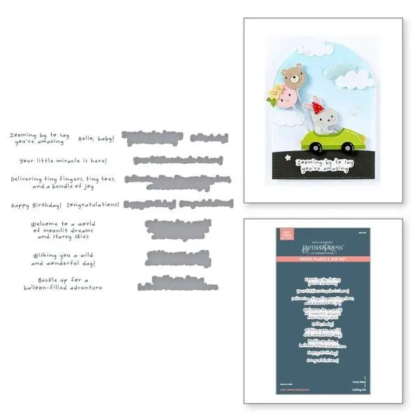 Little Smiles Collection - Little Smiles Sentiments Betterpress Plate & Die Set 1