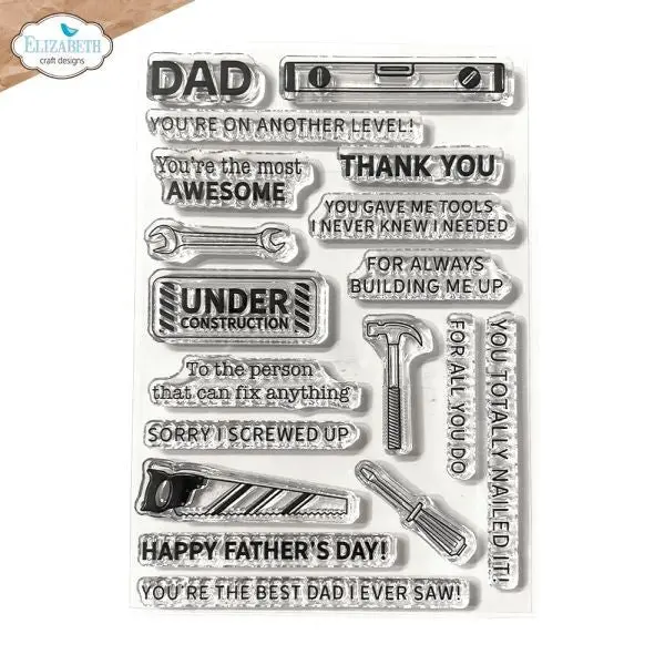 Living It Up Collection - Best Dad Sentiments - Clear Stamps 1