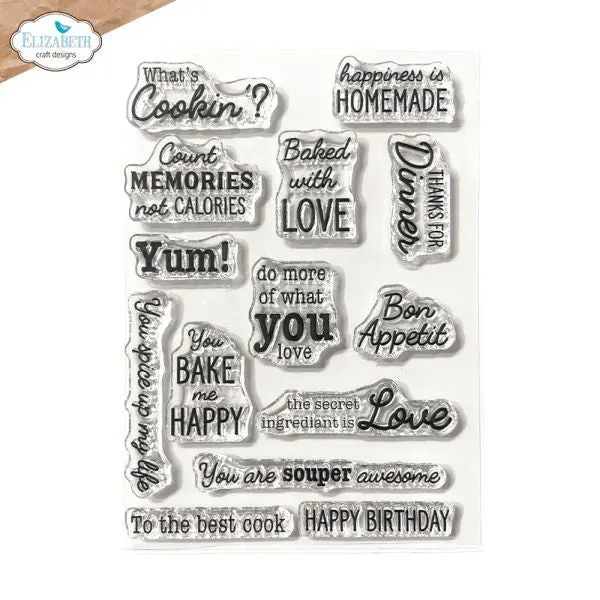 Living It Up Collection - In The Kitchen Sentiments - Clear Stamps 1