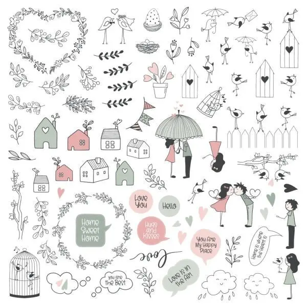 Love Is In The Air - Die Cut Ephemera 1