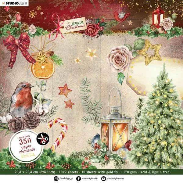 Magical Christmas - Die Cut Block Paper Elements 1