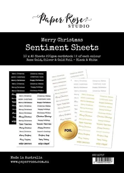 Merry Christmas Sentiment Sheets 1