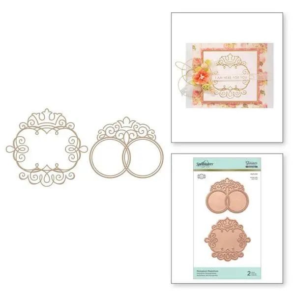 Monogram Medallions Glorious Glimmer Hot Foil Plates 1
