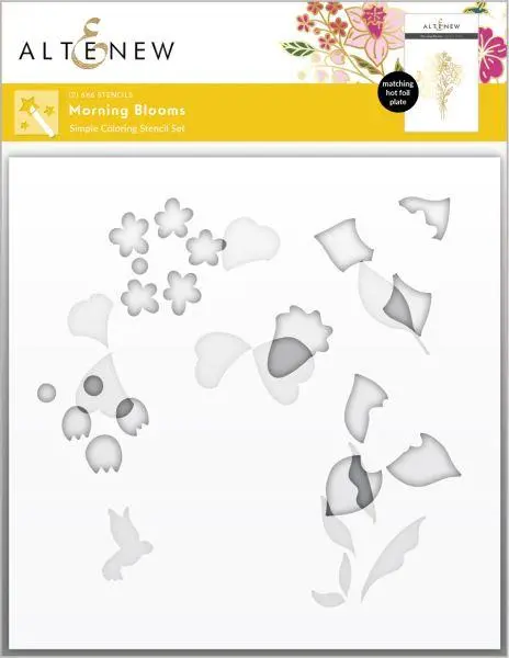 Morning Blooms Simple Coloring Stencil (2 In 1) 1