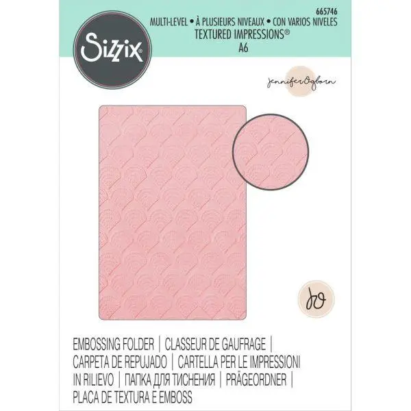 Multi Level Textured Impressions Embossing Folder - Fan Tiles 1