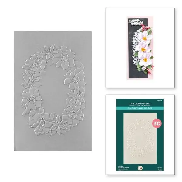 Nature's Botanical Garden Collection - Nature's Botanical Wreath 3D Embossing Folder 1