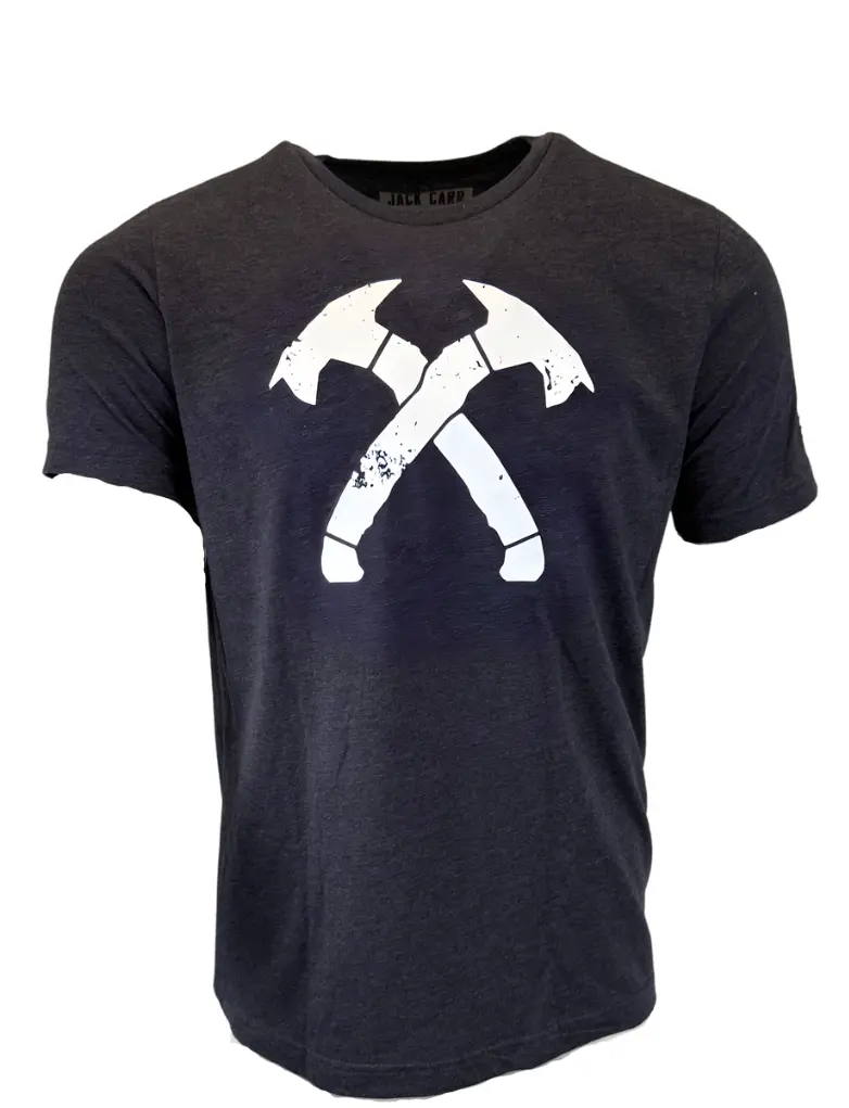 Navy And White Original Distressed Crossed Hawks Tee 1