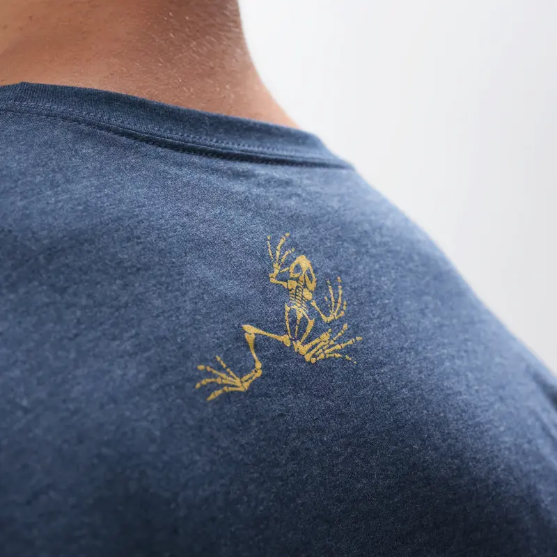 Navy Blue And Gold Distressed Crossed Hawks Tee 4