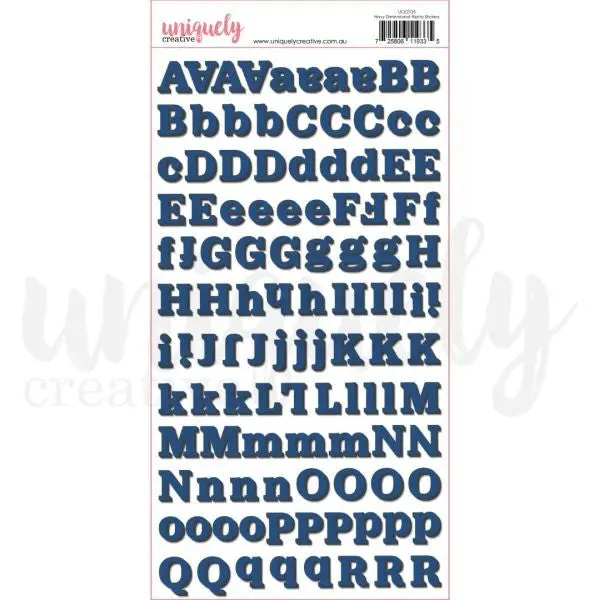 Navy Dimensional Alpha Stickers 1