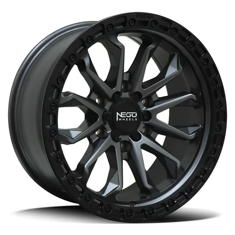 Negu No9 17X8.5 / 6X139.7 / -12 Gunmetal With Satin Black Lip 1