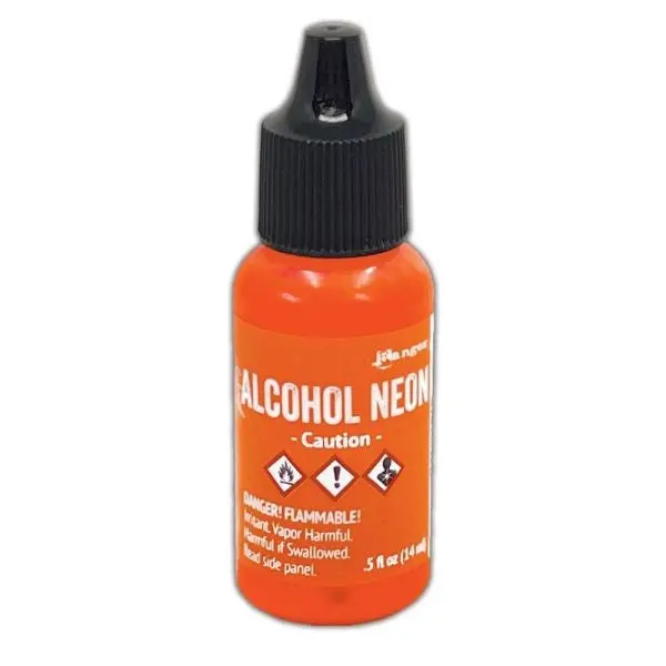 Neon Alcohol Ink - Caution 1