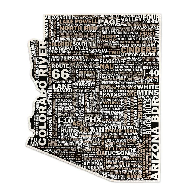 Neverstopriding - Arizona State Landmarks - Metal Plaque 1