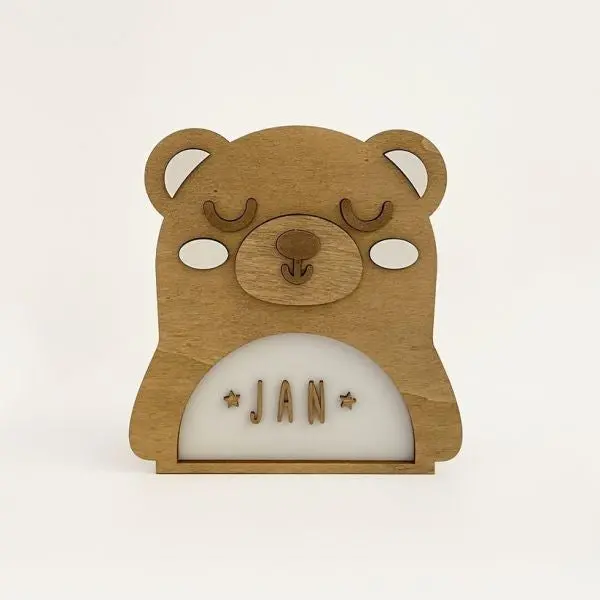 Night Light Lamp - Customizable - Bear 1