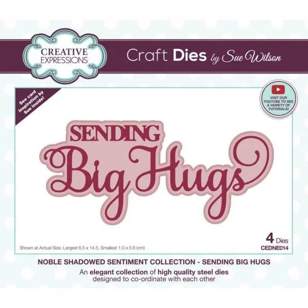 Noble Shadowed Sentiment Die - Sending Big Hugs 1