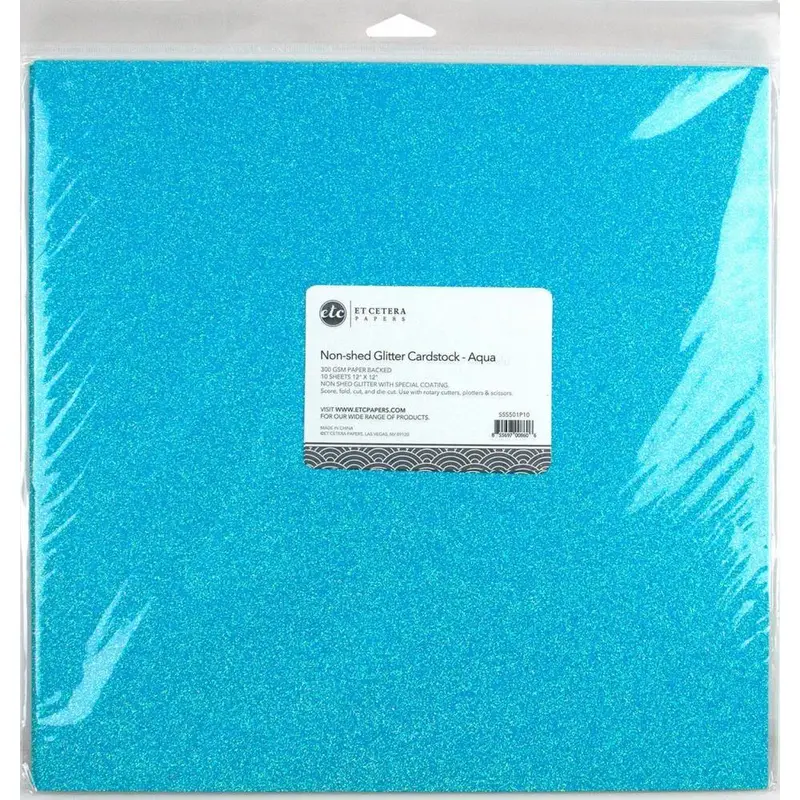 Non-Shed Glitter Cardstock - Aqua 1