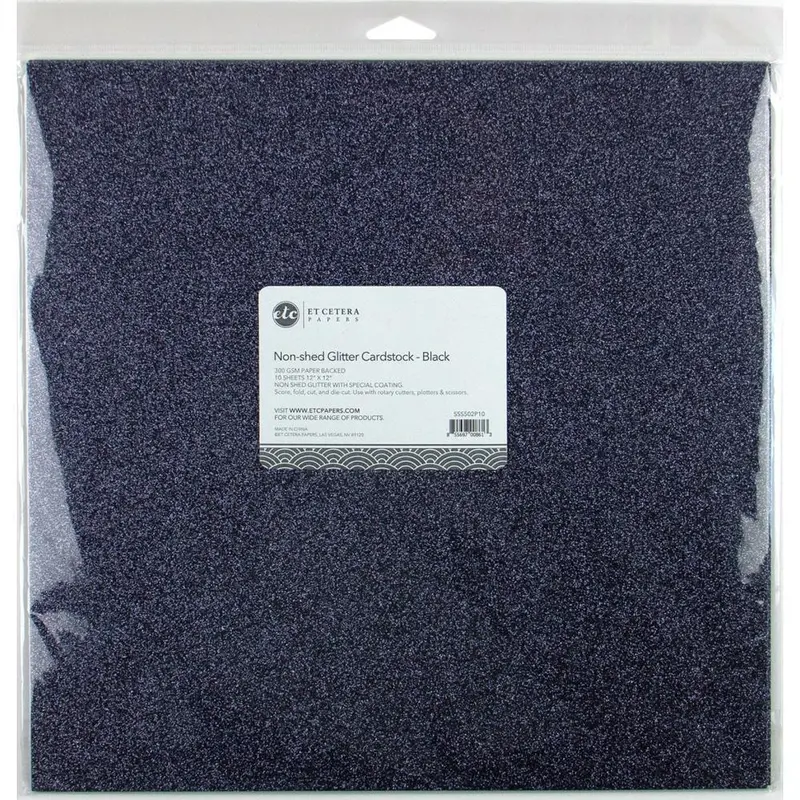 Non-Shed Glitter Cardstock - Black 1