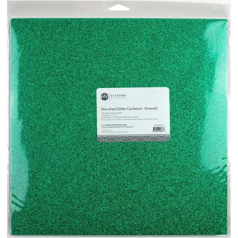 Non-Shed Glitter Cardstock - Emerald 1