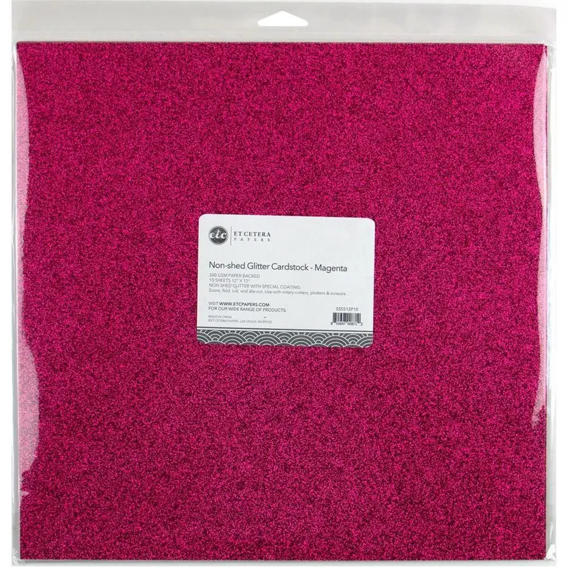 Non-Shed Glitter Cardstock - Magenta 1