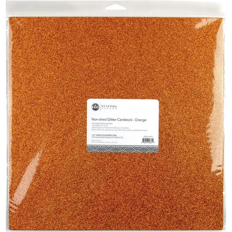 Non-Shed Glitter Cardstock - Orange 1