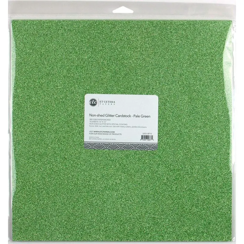 Non-Shed Glitter Cardstock - Pale Green 1